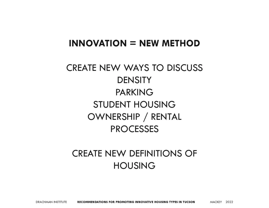 Identification of Limits to Development of Innovative Affordable Housing Types in the Tucson Area