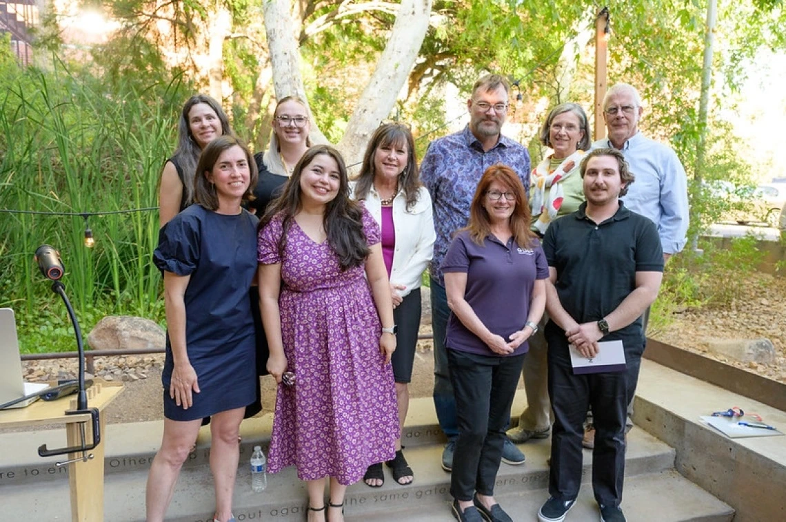 Group photo of Courtney Crosson and the sponsors of the Inaugural Drachman Celebration